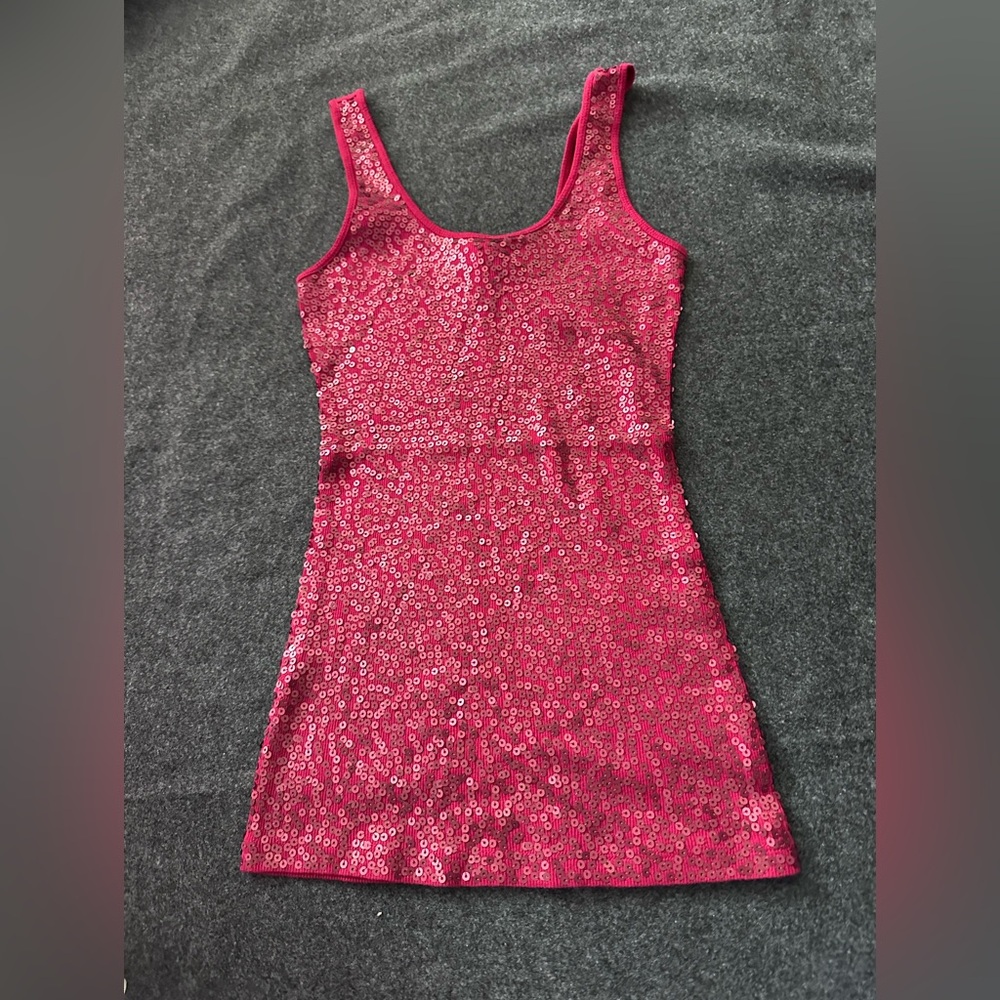 Express Red Sequin Tank Brand New-NWT